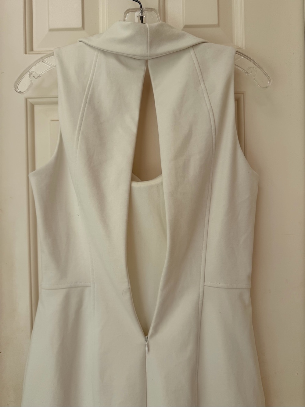 White House Black Market Cream Sleeveless Cowl Neck Sheath Dress, Sz 6 - Picture 10 of 16